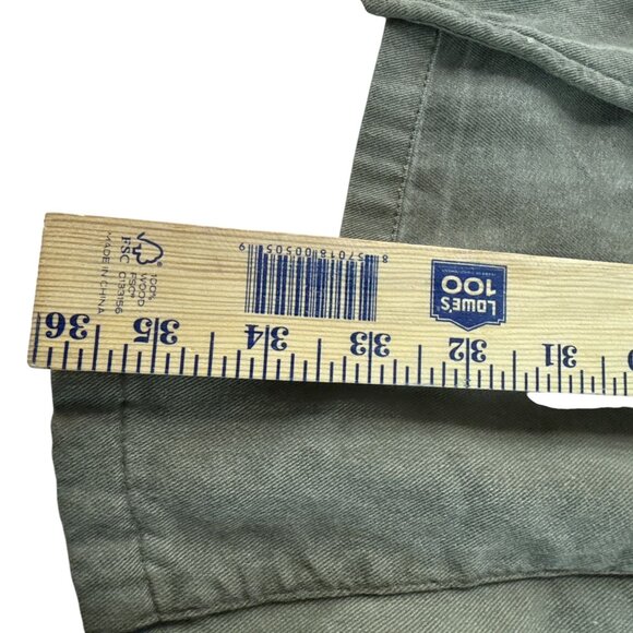 Knox Rose Military Green Hooded Cardigan L Crochet Roll-Up Boho Cargo Utility - Picture 11 of 12